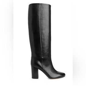 BlackLeather Knee-High Boots